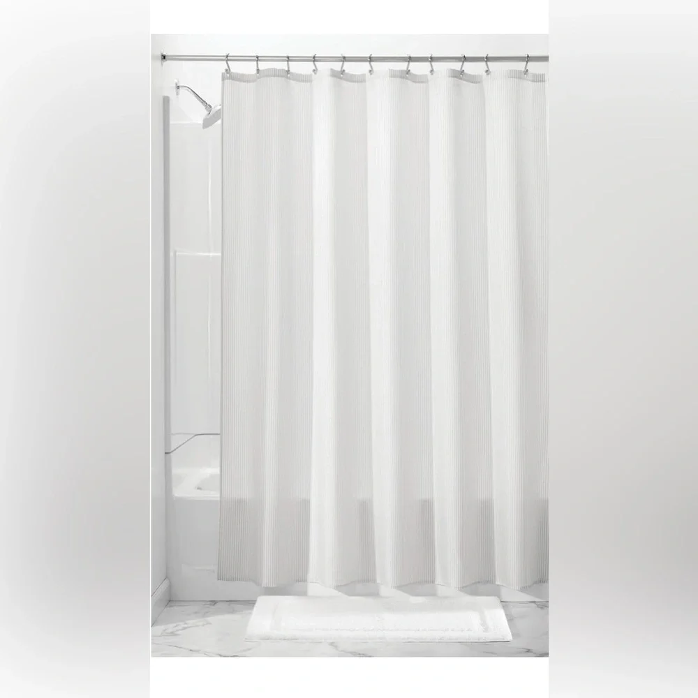 mDesign White Shower Curtain 72”x72” Excellent Condition (No Hooks)
